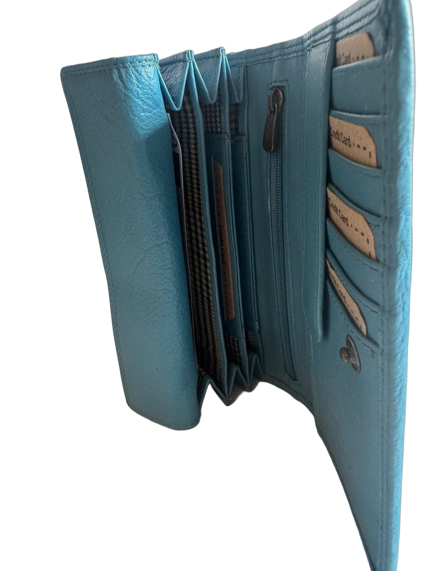 Hochwertige Unisex Geldbörse aus Kalbsleder (Unisex Geldbörse 17x11x2) - Türkis_Blau