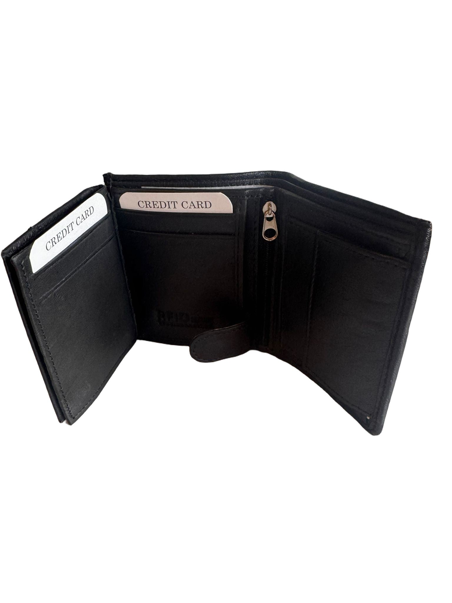 Hochwertige Unisex Geldbörse aus Kalbsleder (Unisex Geldbörse 10x7.5x2) - Schwarz