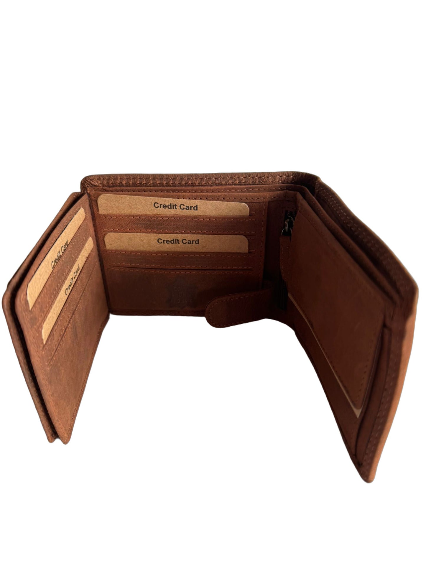 Hochwertige Geldbörse aus Kalbsleder mit Adler-Motiv (Unisex Geldbörse 12x10x2) - Braun_Adler