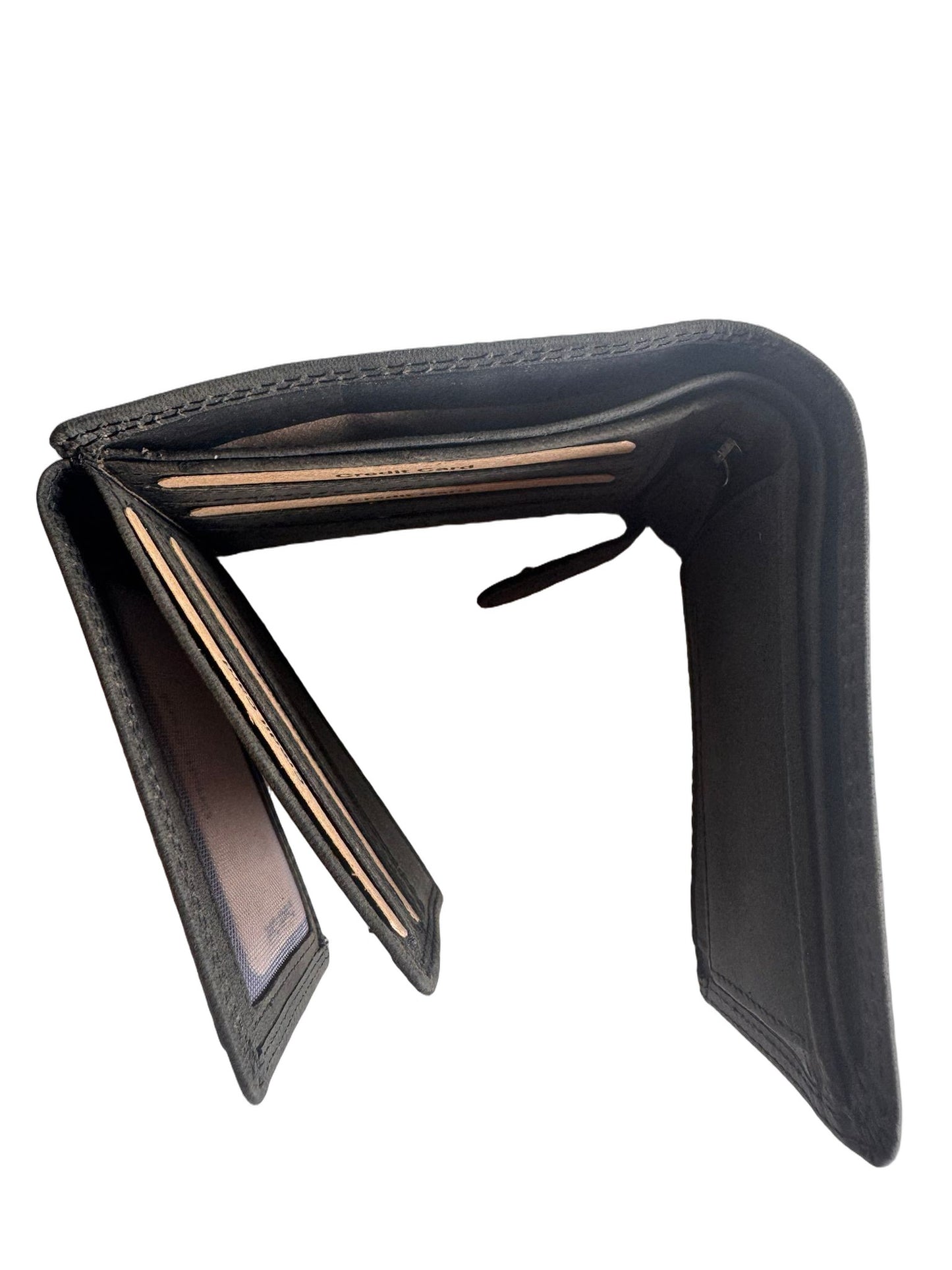 Hochwertige Geldbörse aus Kalbsleder mit Mustang-Motiv (Unisex Geldbörse 12x10x2) - Schwarz_Grau_Mustang