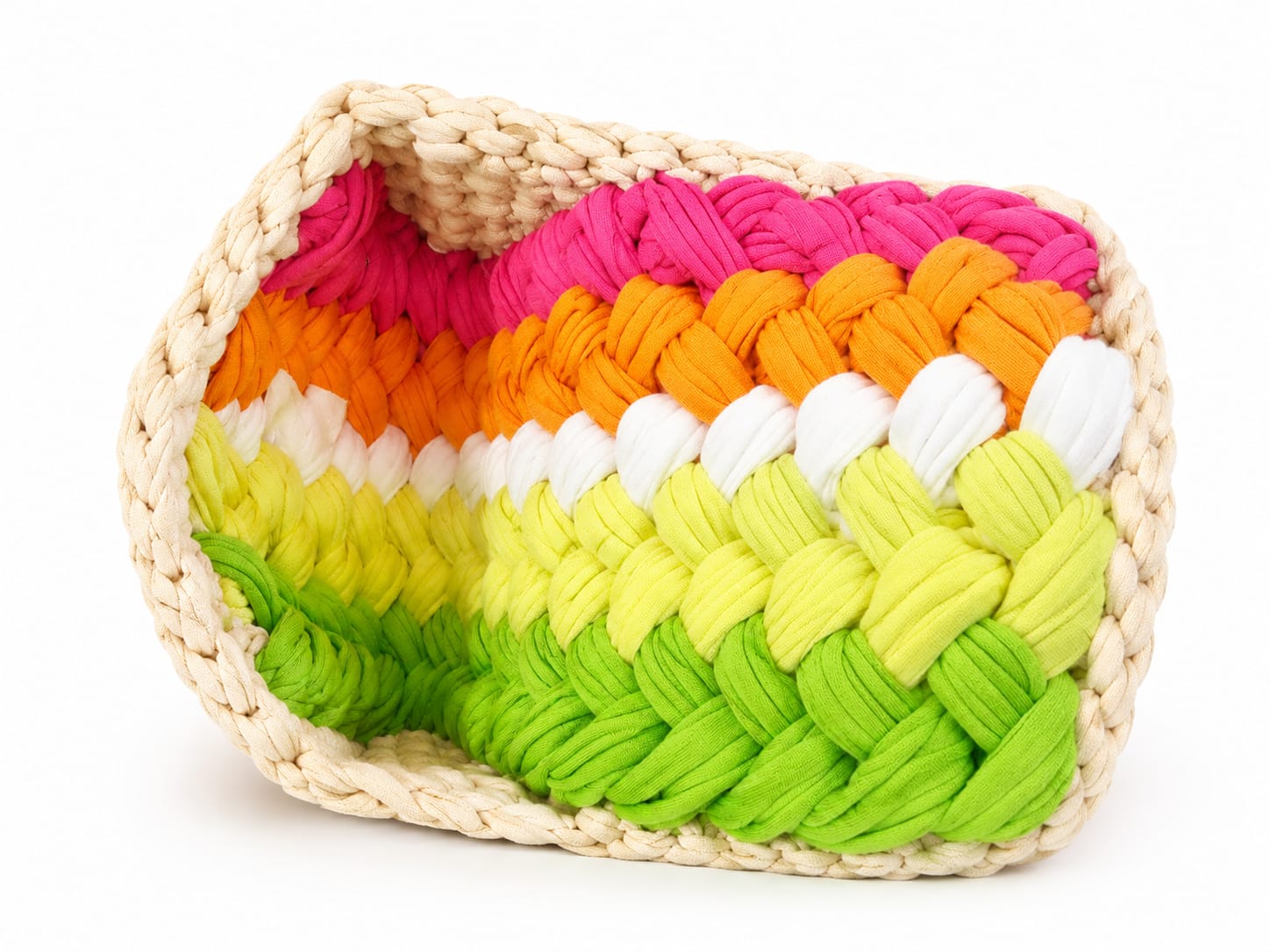 Geflochtene Damen Handtasche von Pelleteria Beta (20x16) - Mehrfarbig_Neon