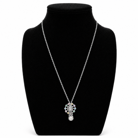 925er Sterling Silber Halskette mit funkelndem Riesenrad-Anhänger – einzigartig & elegant