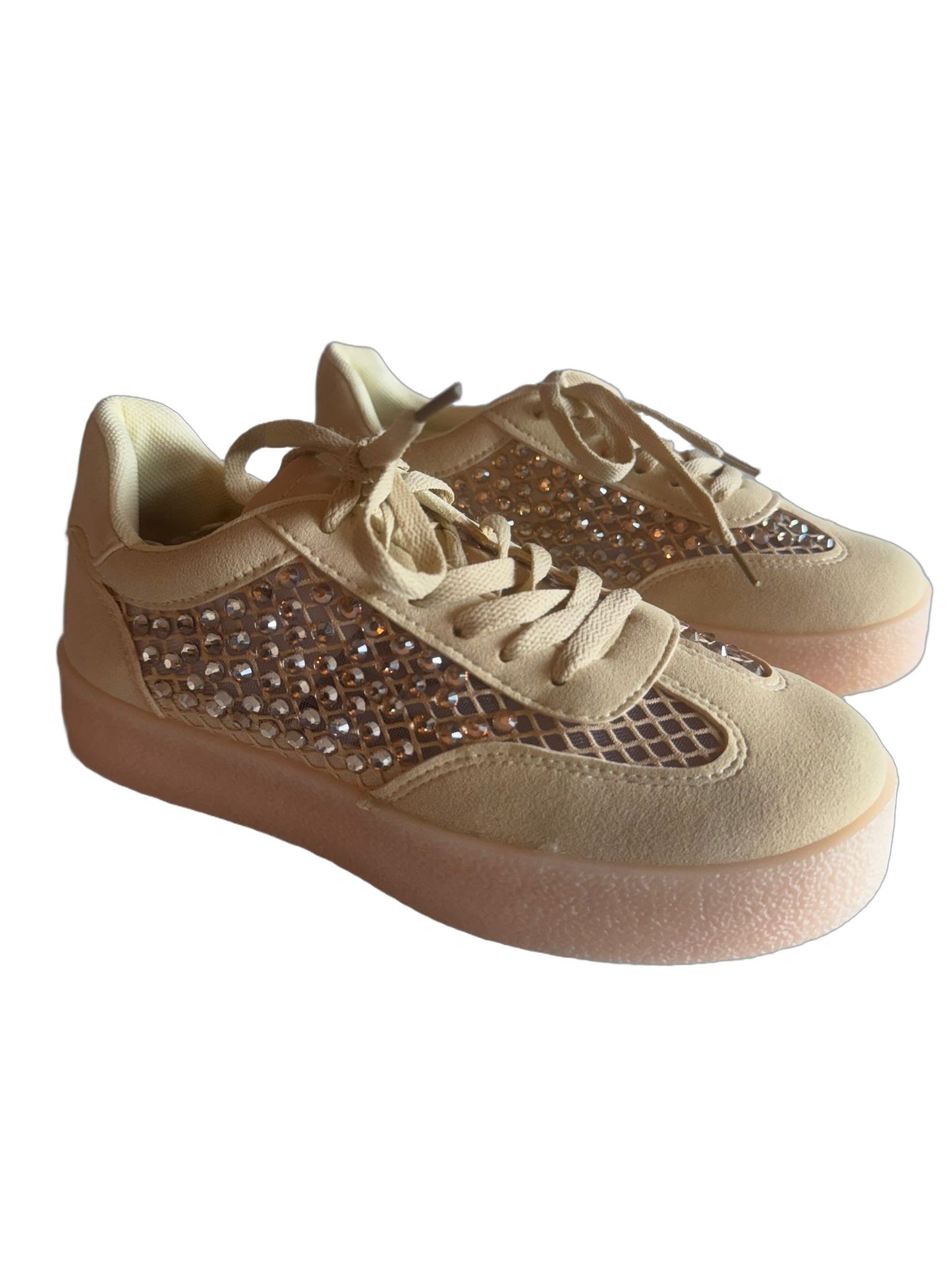 Damen Sneaker in Gelb mit Strass