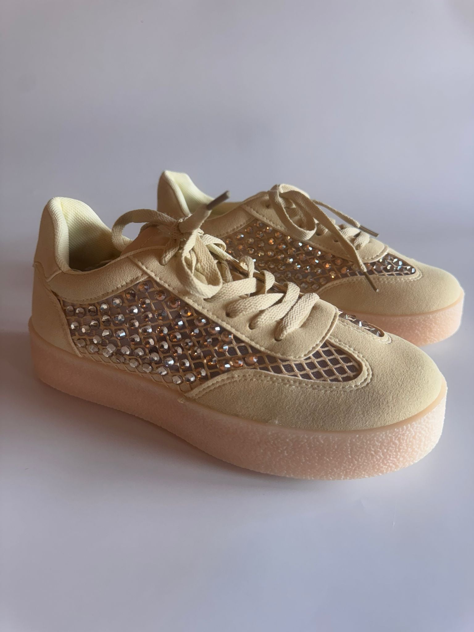 Damen Sneaker in Gelb mit Strass