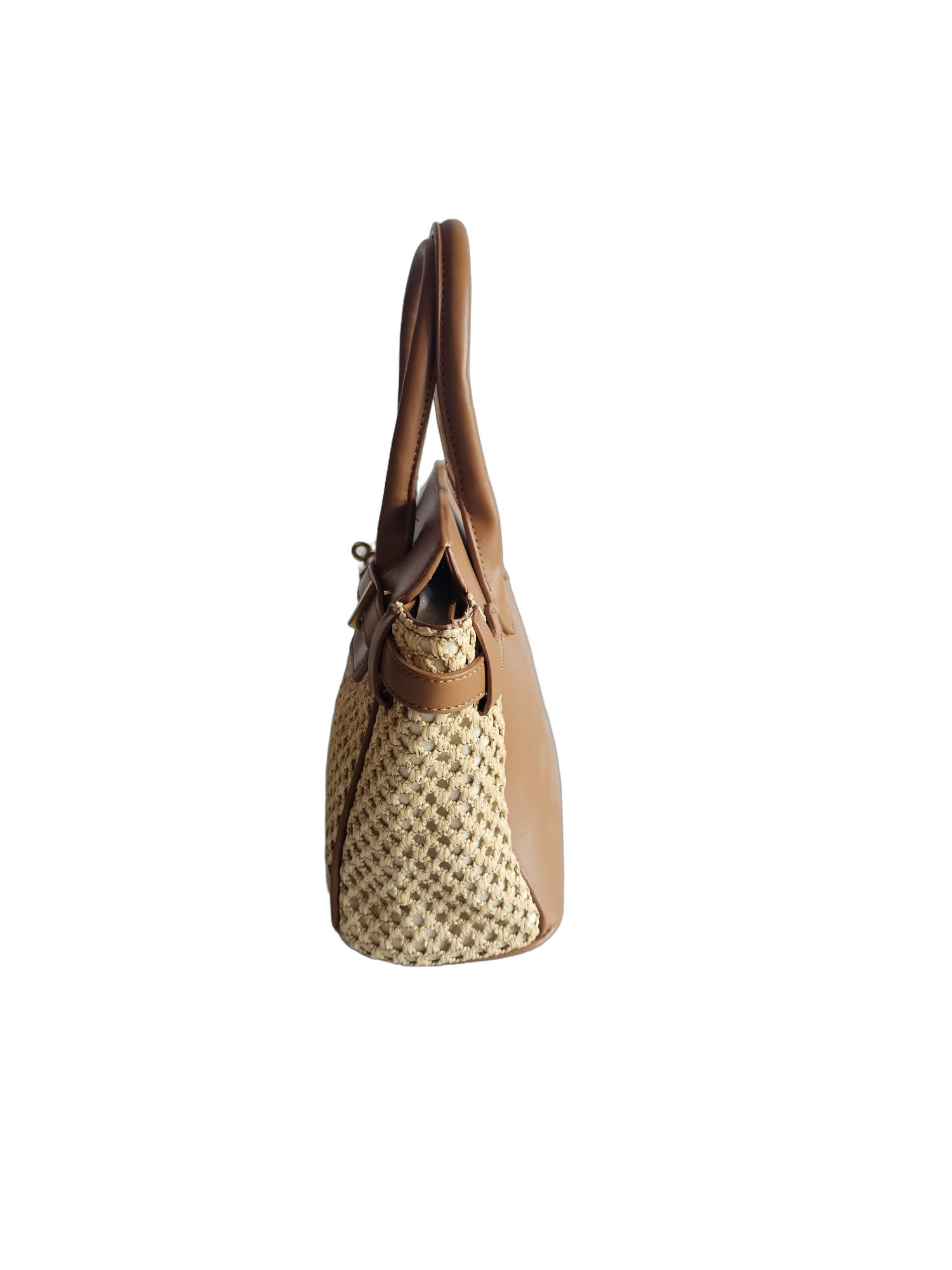 Elegante Damen Henkeltasche von Enrico Coveri (26x23) - Beige_Braun
