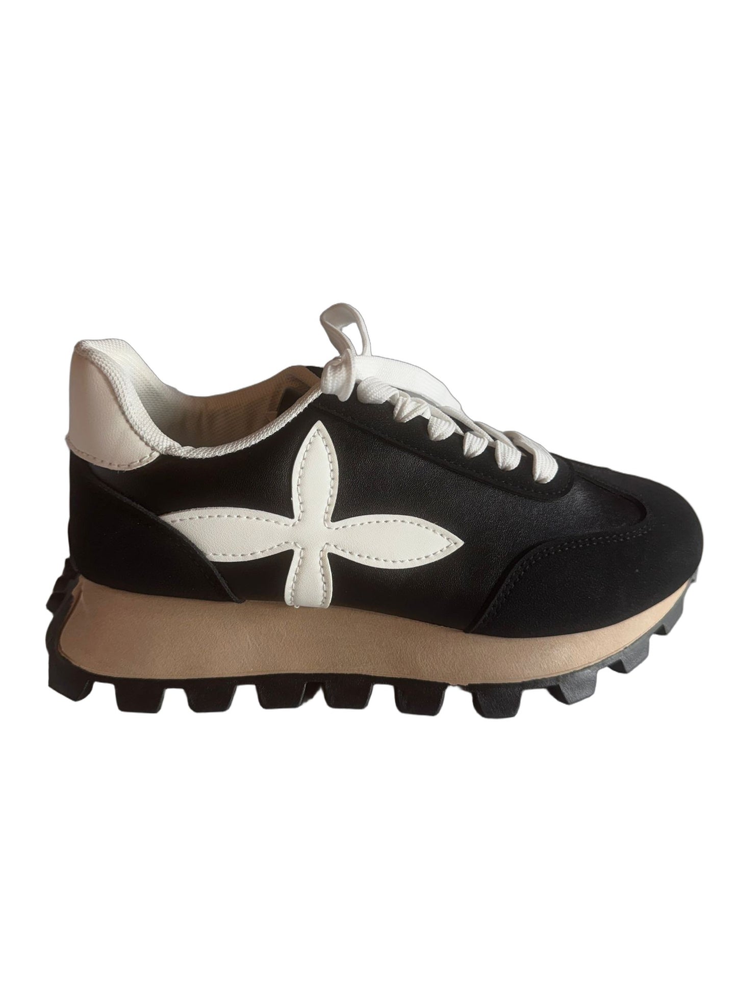 Damen Retro-Sneaker in Schwarz mit Stern