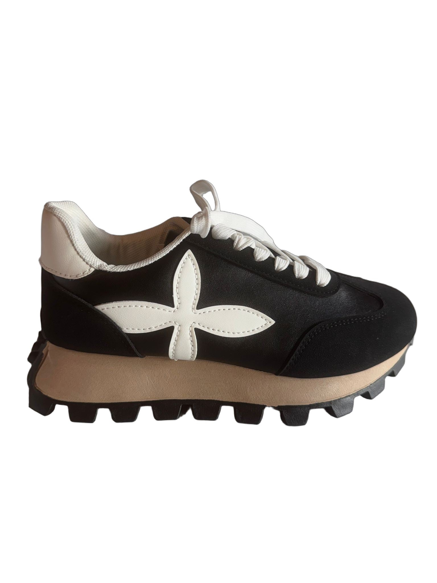 Damen Retro-Sneaker in Schwarz mit Stern