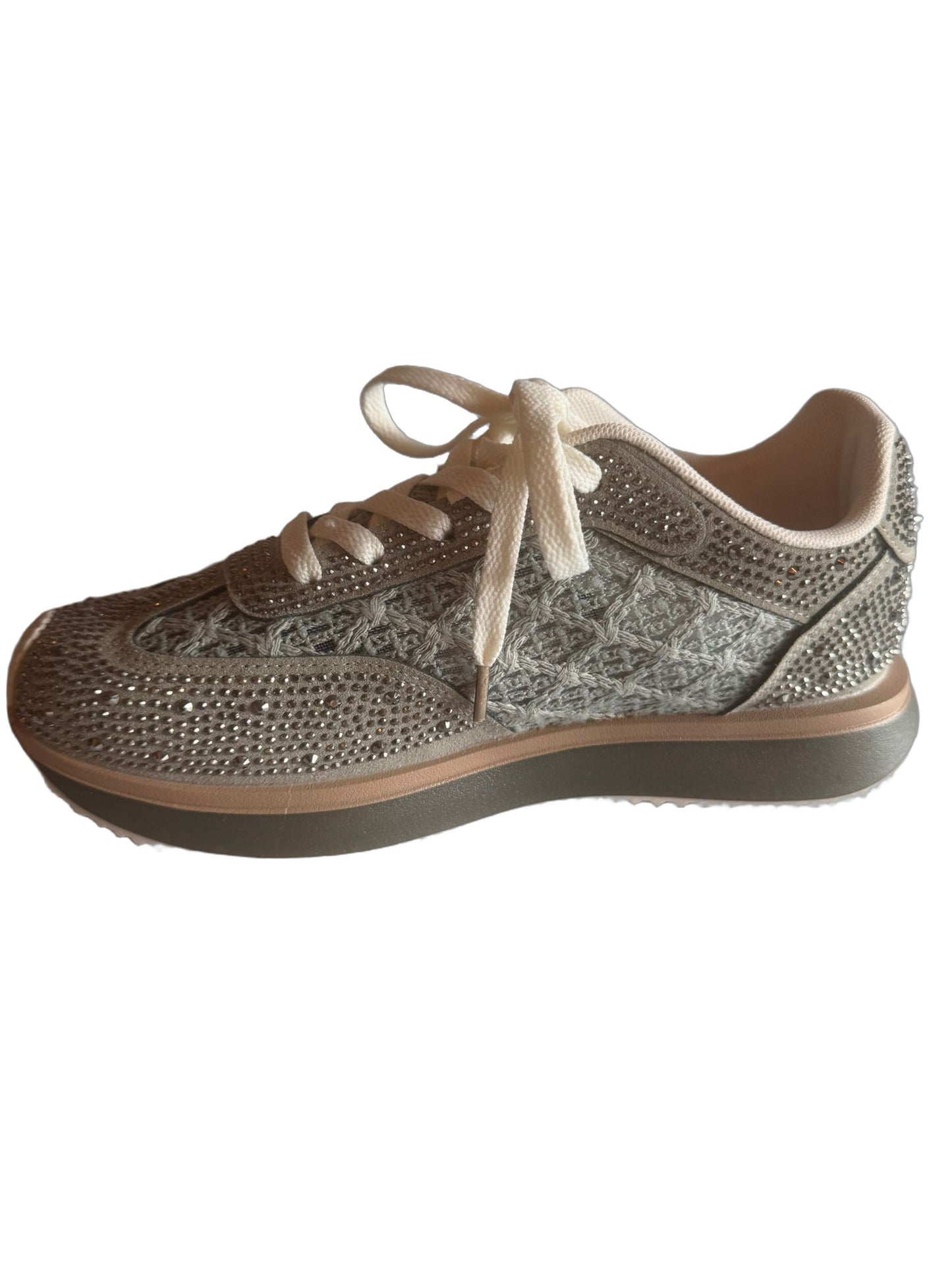 Damen Retro-Sneaker mit Strass in Grün