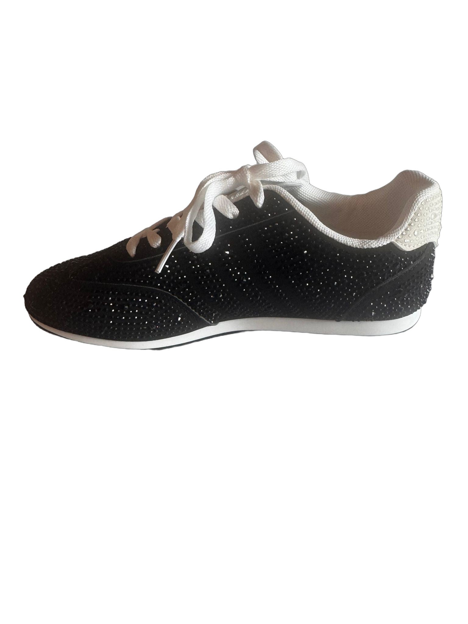 Damen Plateau-Sneaker in Schwarz mit Glitzer