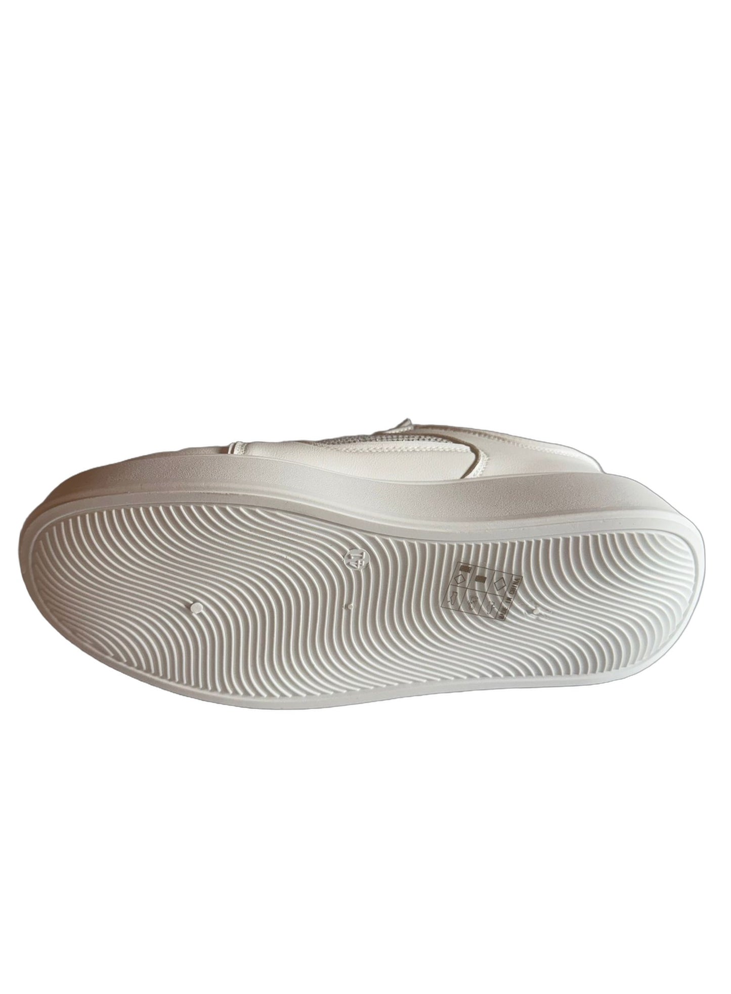Damen Plateau-Sneaker in Weiß mit Strasssteinen