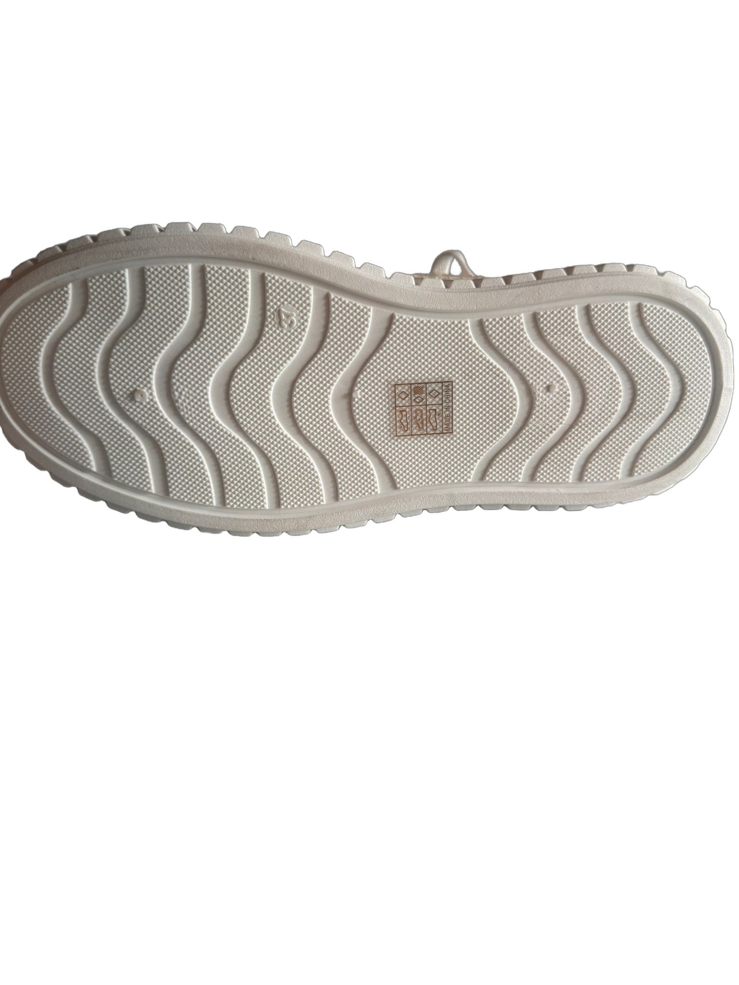 Damen Plateau-Sneaker in Beige mit Strass
