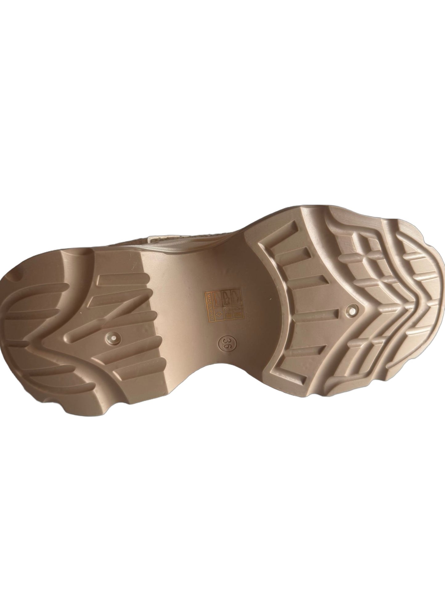 Damen Glitzer-Sneaker in Beige mit Strass
