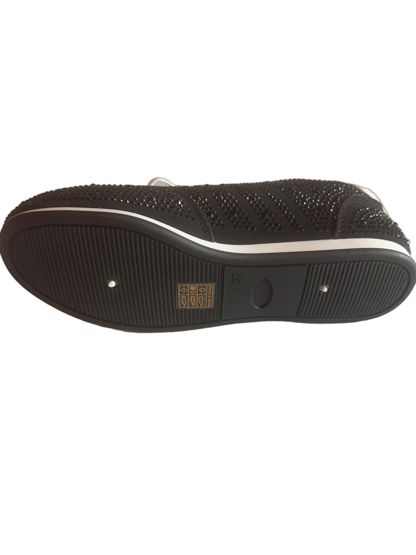 Damen Plateau-Sneaker in Schwarz mit Glitzer
