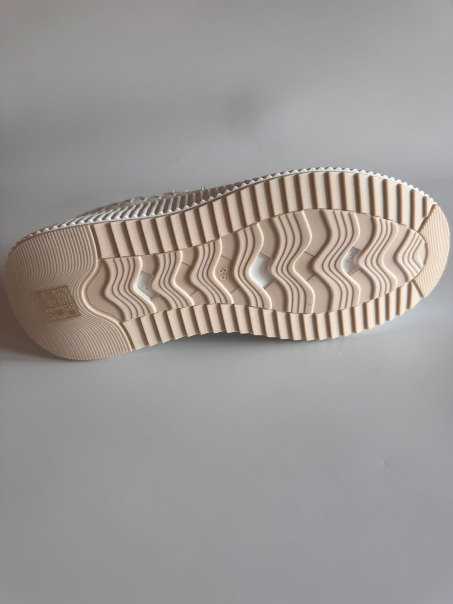Damen Plateau-Sneaker in Weiß-Gold