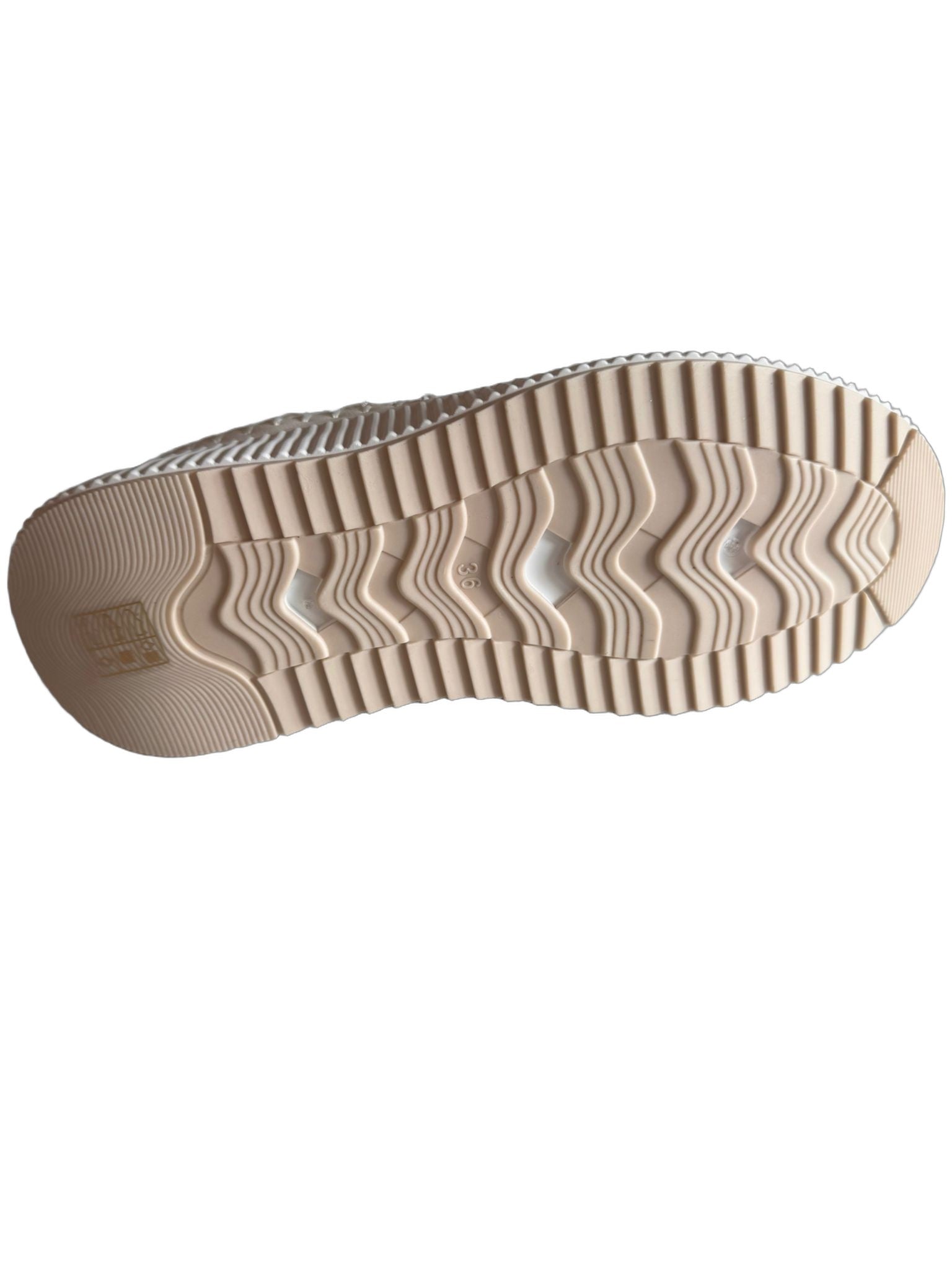 Damen Plateau-Sneaker in Weiß-Gold