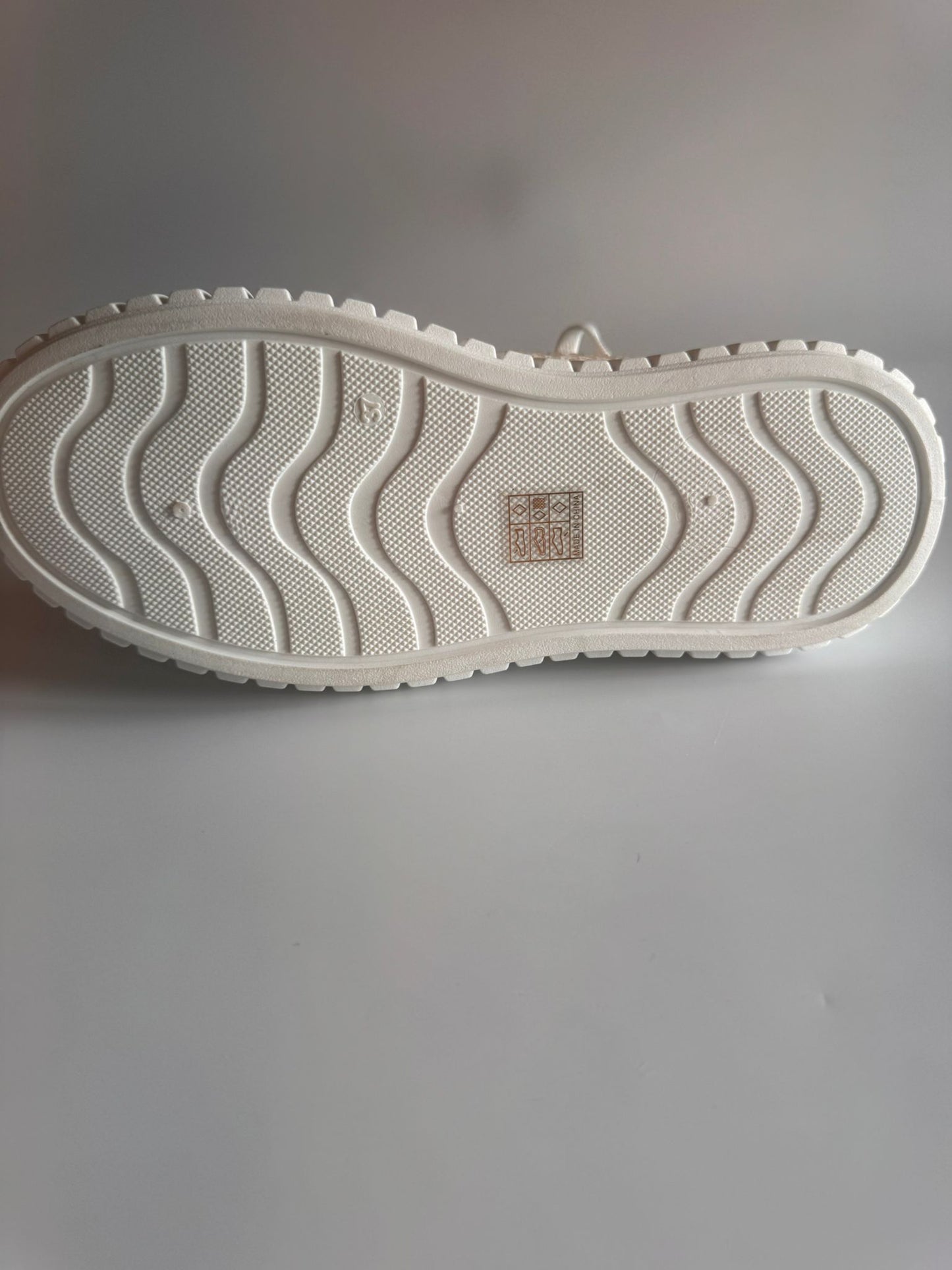Damen Plateau-Sneaker in Beige mit Strass