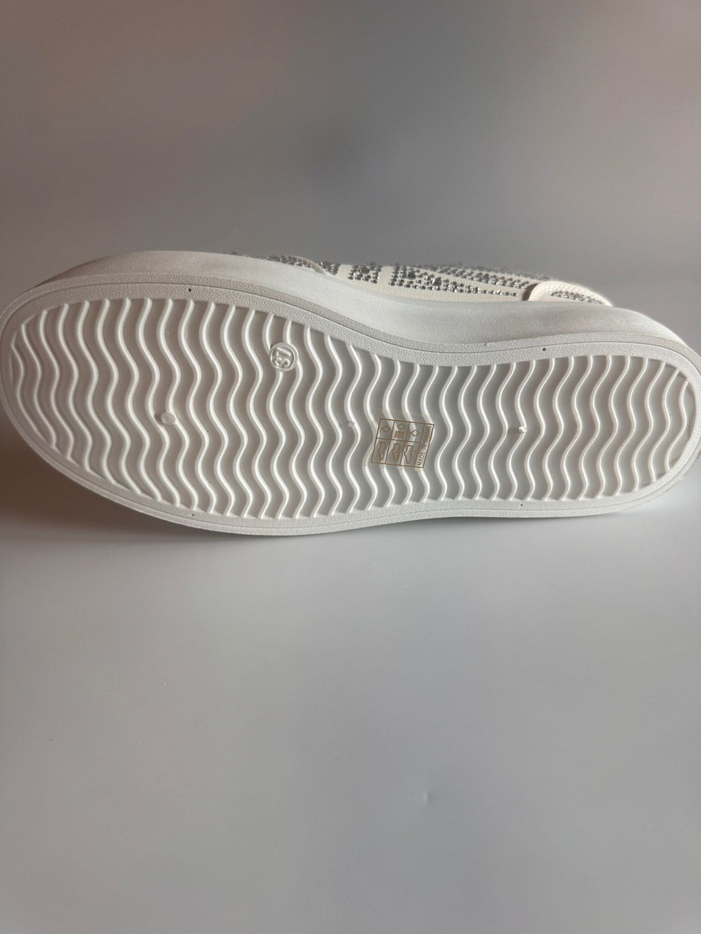 Damen Plateau-Sneaker in Weiß mit Strass
