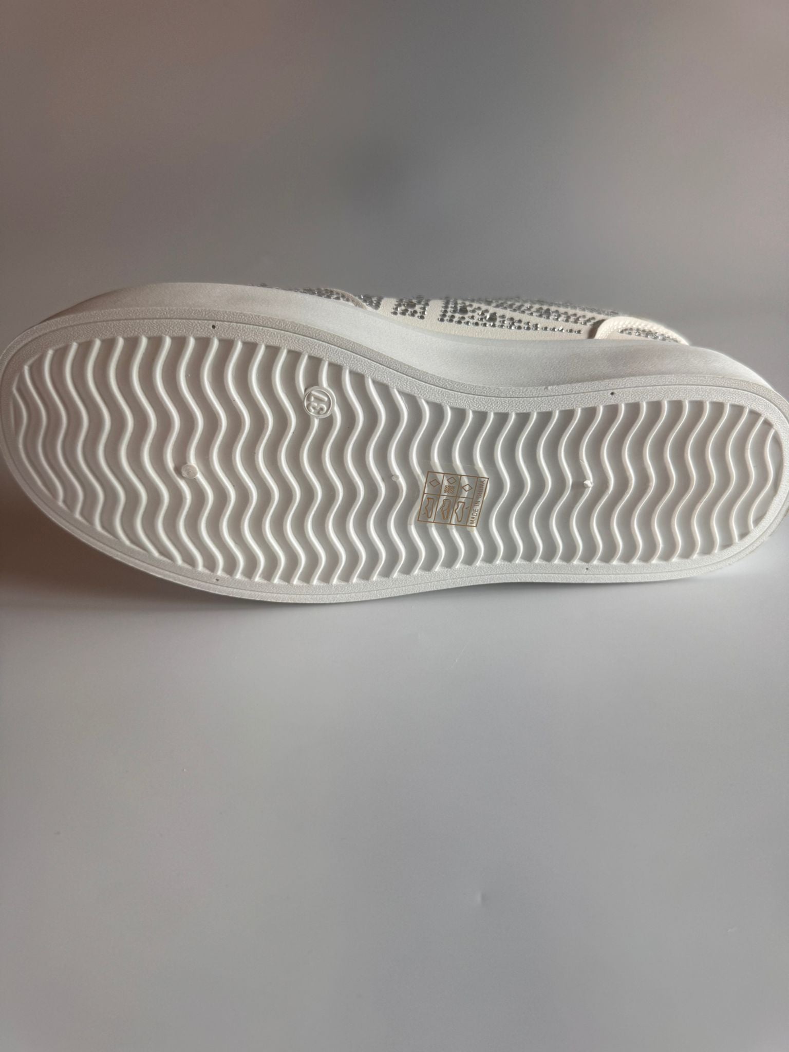Damen Plateau-Sneaker in Weiß mit Strass