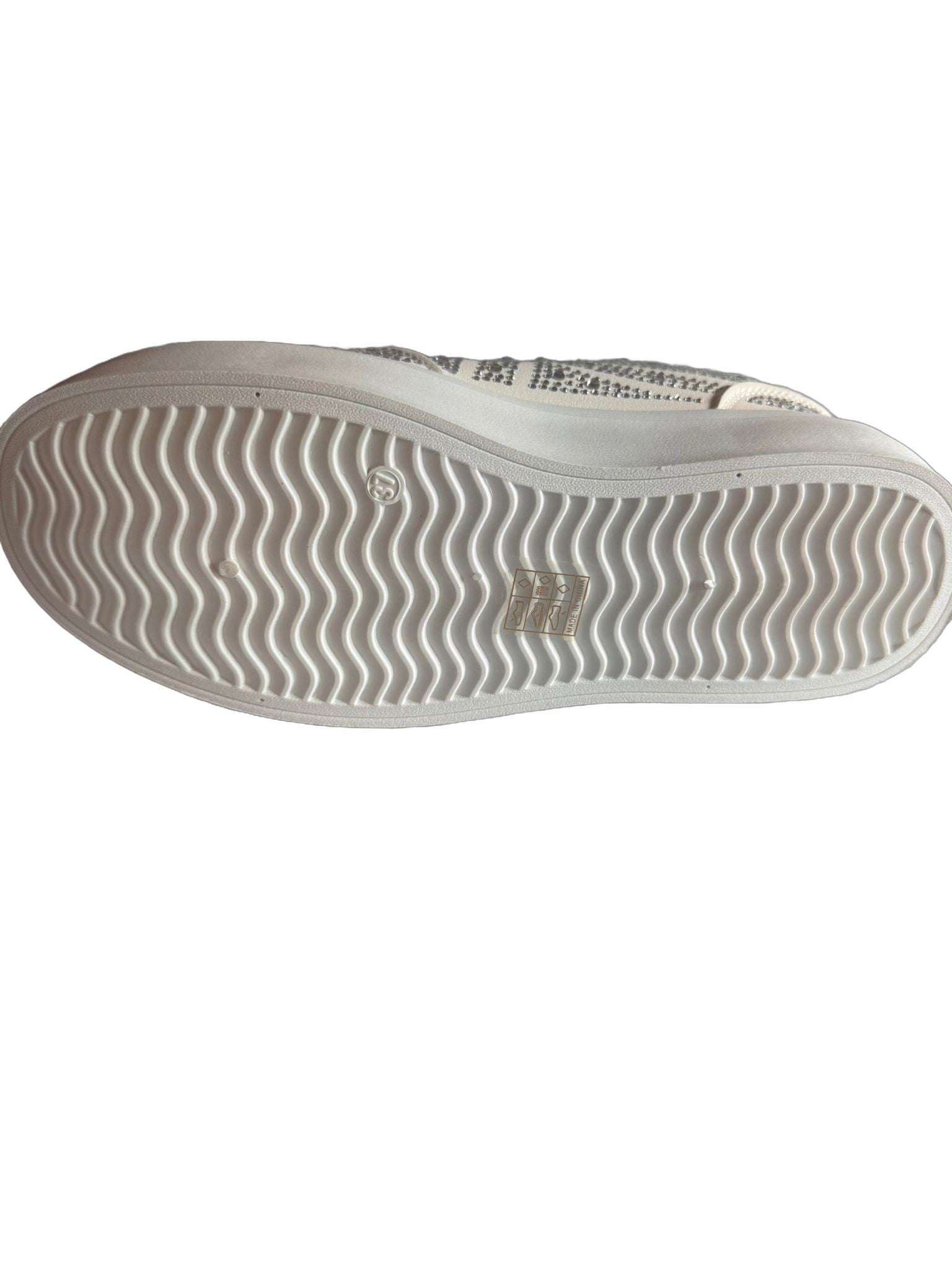 Damen Plateau-Sneaker in Weiß mit Strass