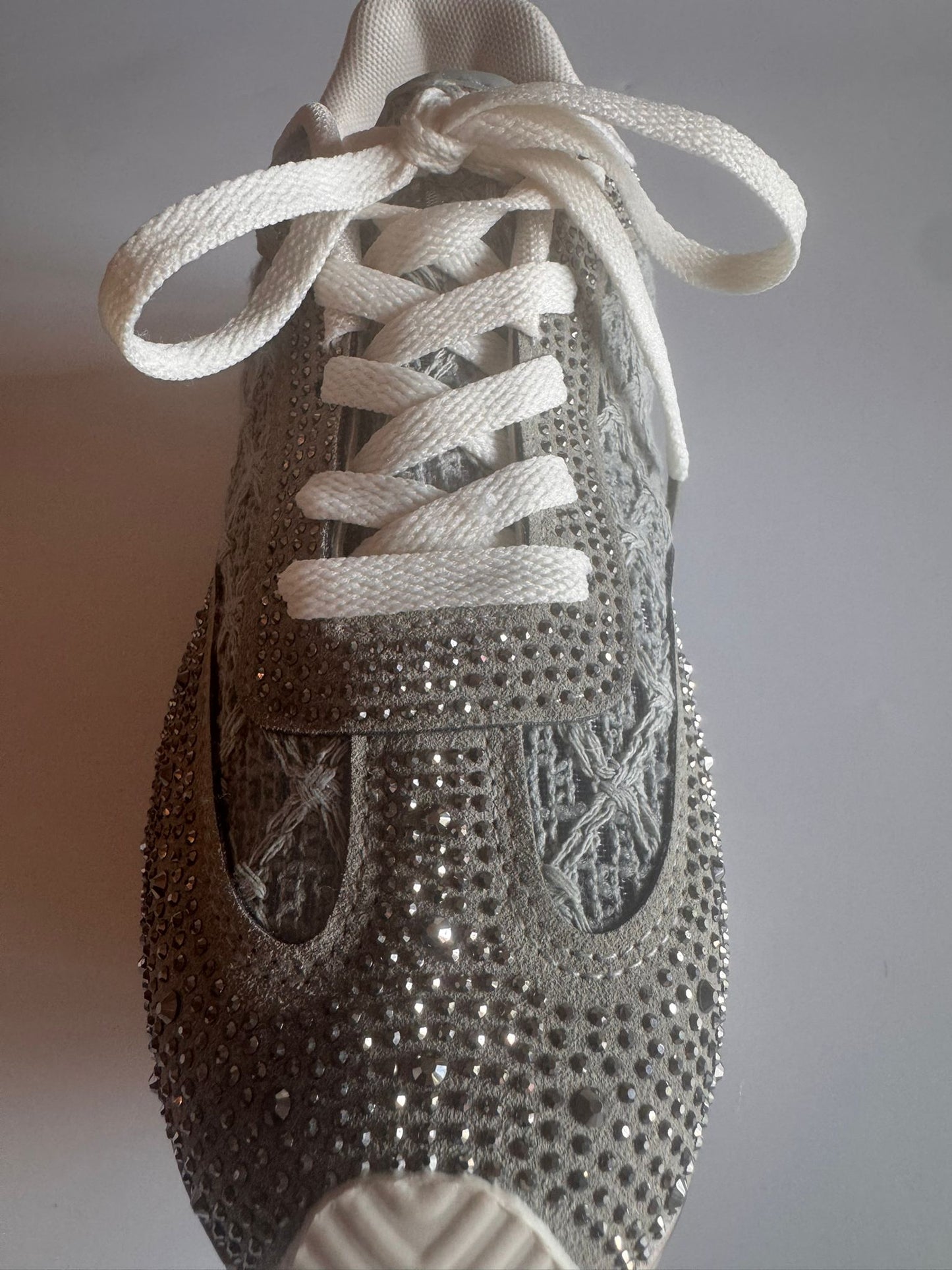 Damen Retro-Sneaker mit Strass in Grün