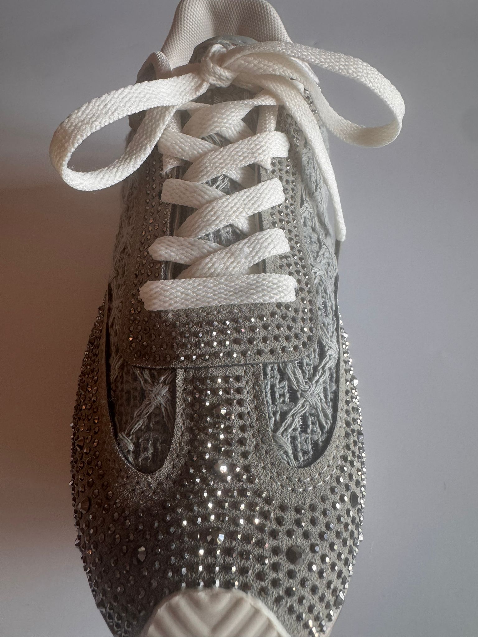 Damen Retro-Sneaker mit Strass in Grün